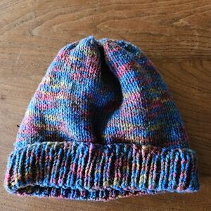Multi Colored Knit Crochet Beanie Hat Handmade Cozy #BohoStyle #FestivalWear